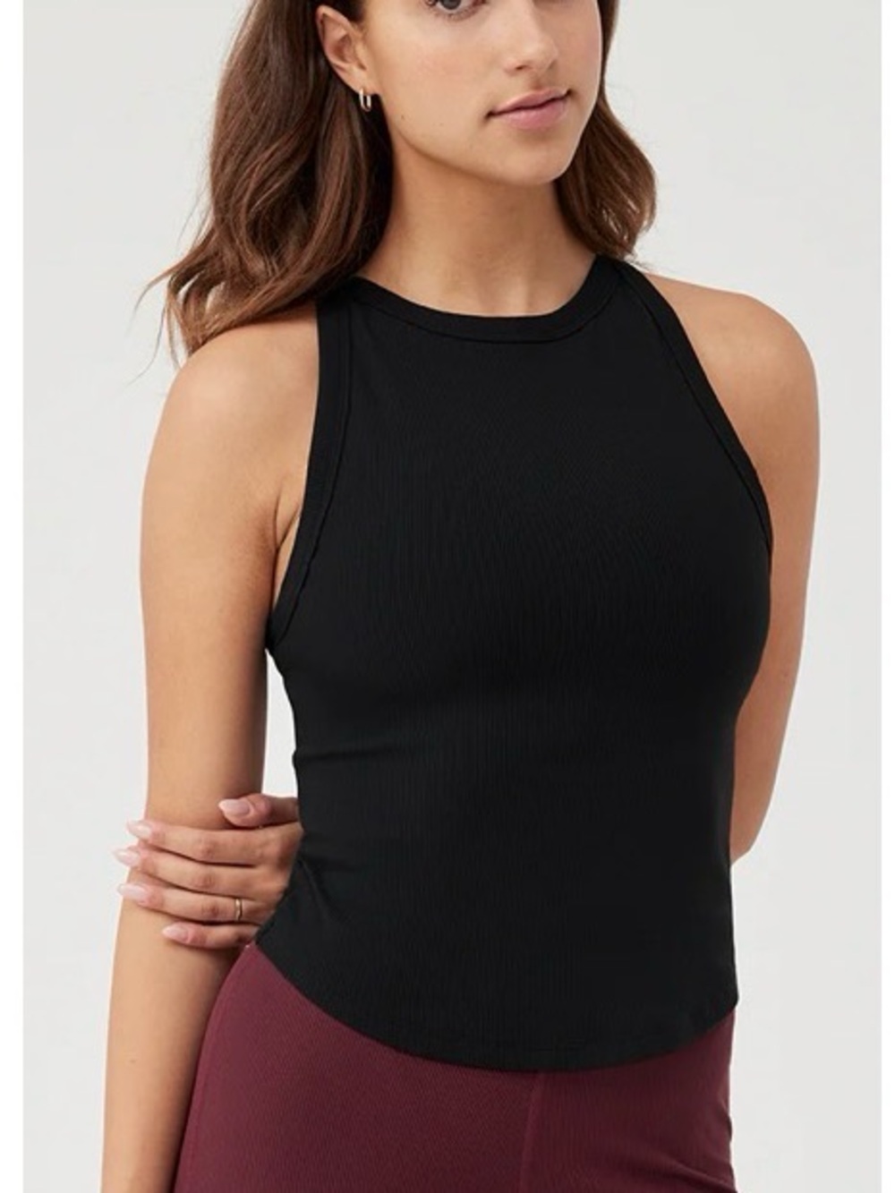 Outdoor Voices SuperForm Rib High Neck Tank Size Large